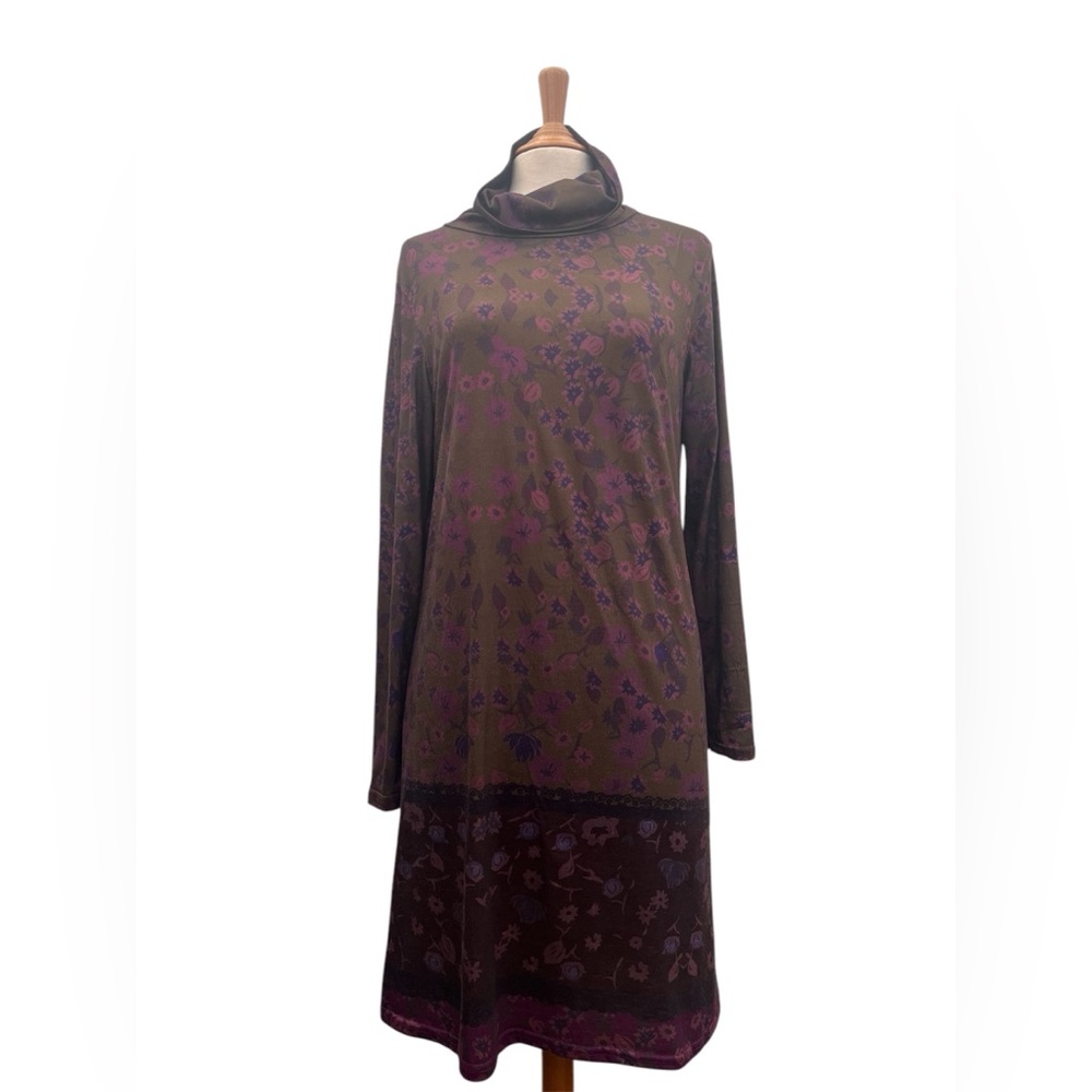 Floral Long Sleeve Turtleneck Size M Dress.
